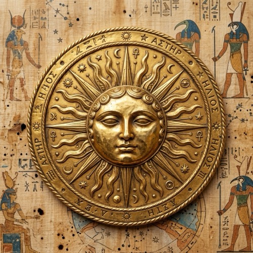 Soleil radieux aux traits anciens