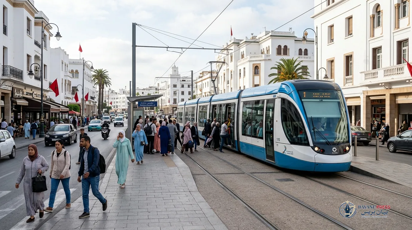 Rame de tramway moderne à Casablanca